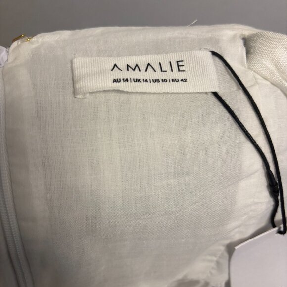 Amalie The Label - Chamika Linen Blend Bustier Double Tie Back Midi Dress - Picture 7 of 7